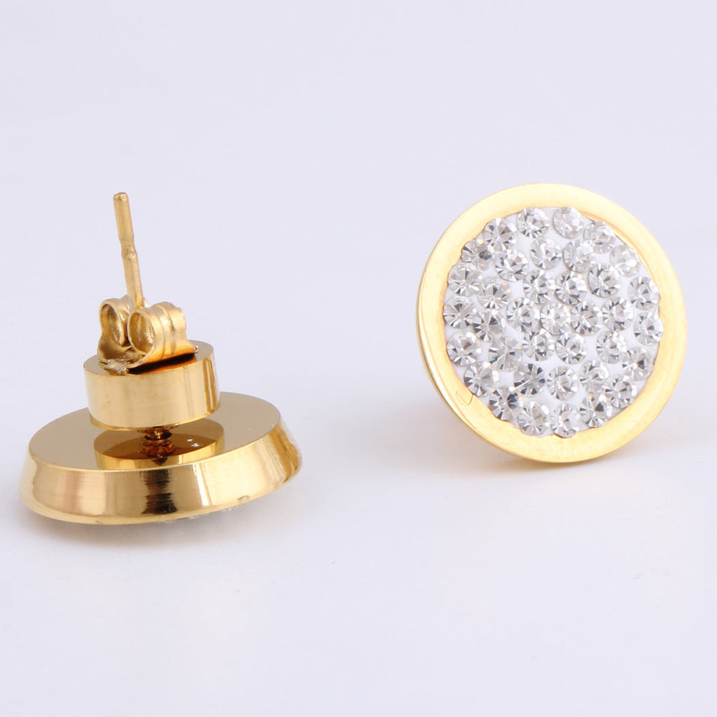 Rhinestone Stainless Steel Stud Earrings E5244