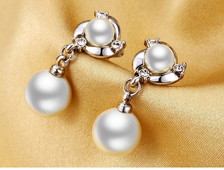 Pearl Rhinestone Earrings E5258