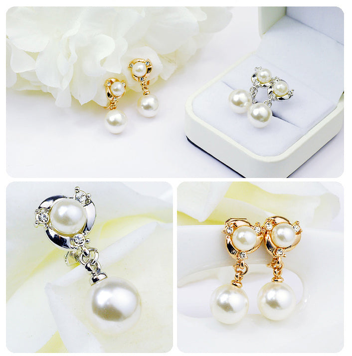 Pearl Rhinestone Earrings E5258