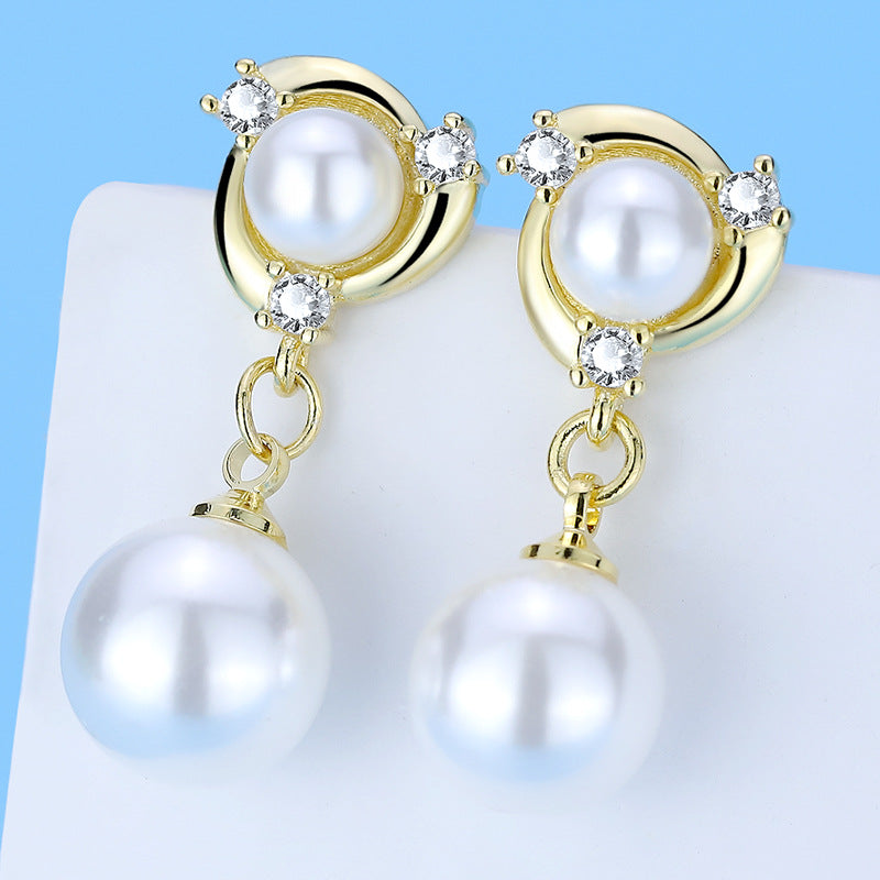 Pearl Rhinestone Earrings E5258