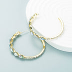 Glass Drill Teardrop Hoop Earrings E5290