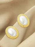 Oval Pearl Stud Earrings E5295