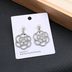Camellia Flower Pearl Earrings E5325