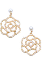 Camellia Flower Pearl Earrings E5325