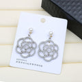 Camellia Flower Pearl Earrings E5325