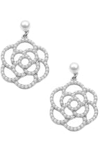 Camellia Flower Pearl Earrings E5325