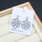 Camellia Flower Pearl Earrings E5325