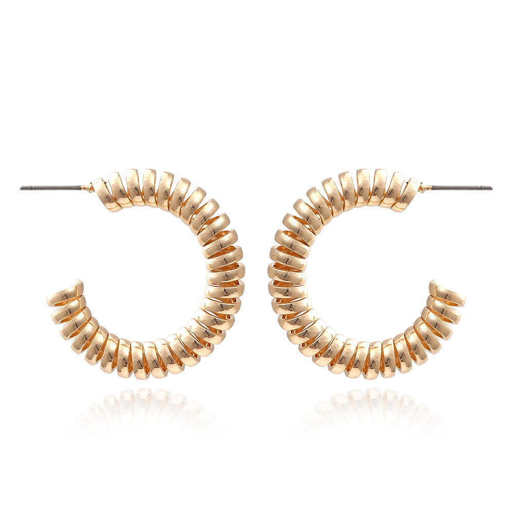 Spiral Alloy Hoop Earrings E5331
