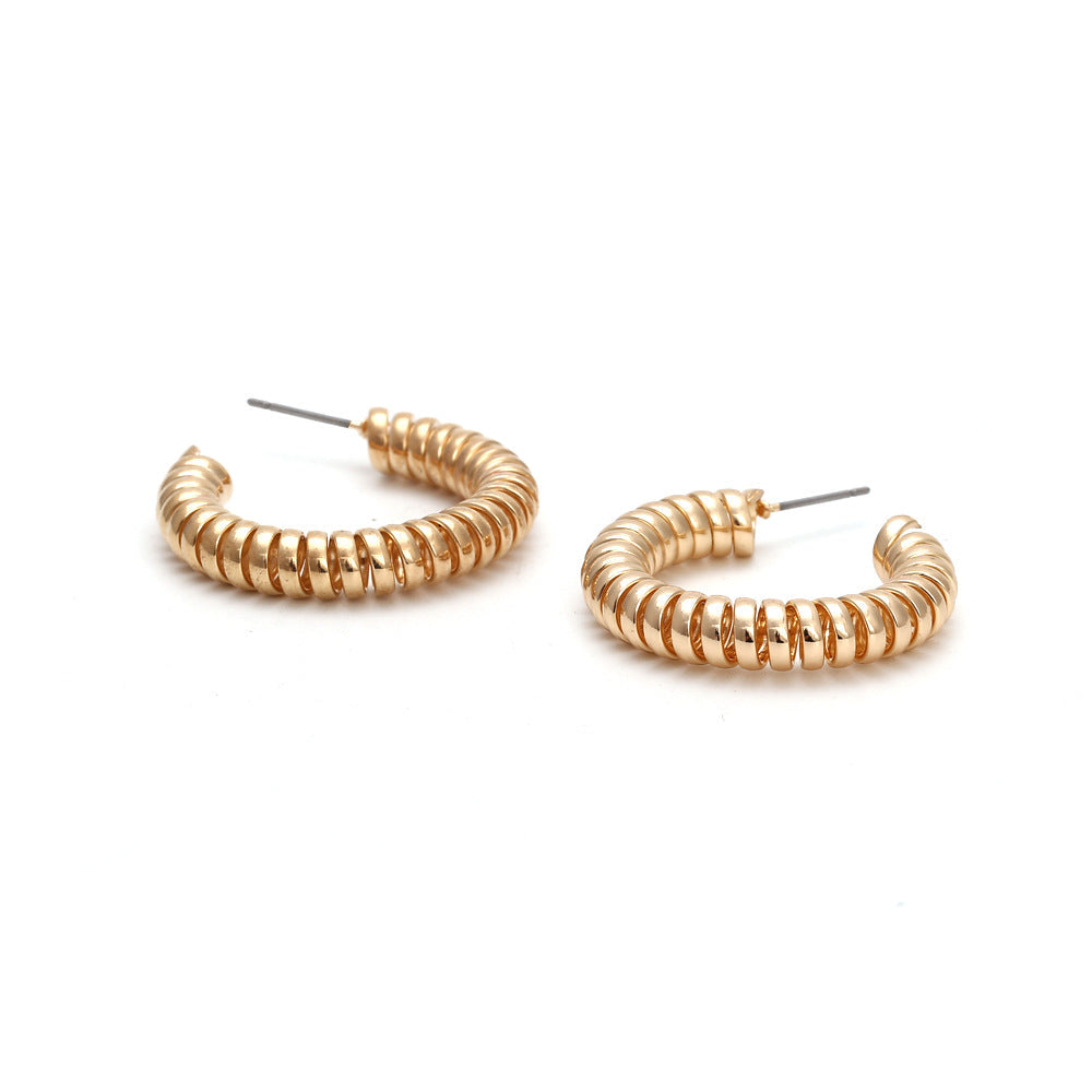 Spiral Alloy Hoop Earrings E5331