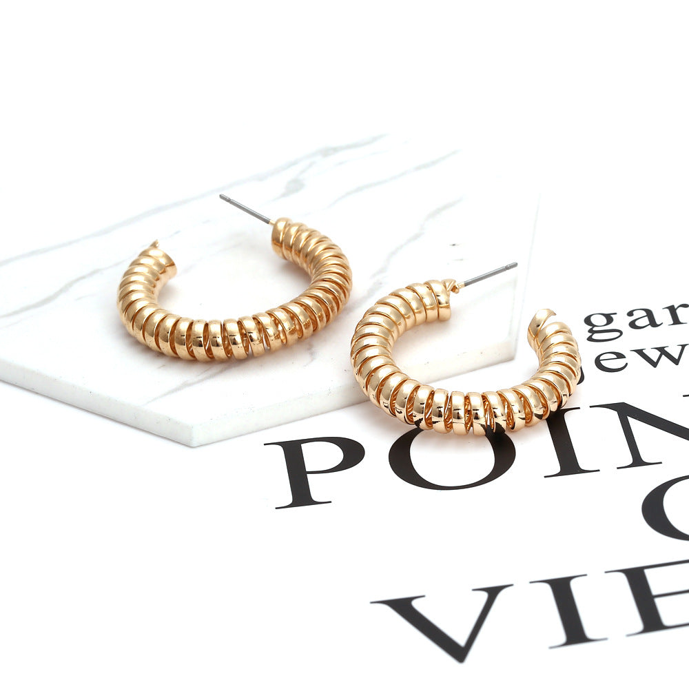 Spiral Alloy Hoop Earrings E5331