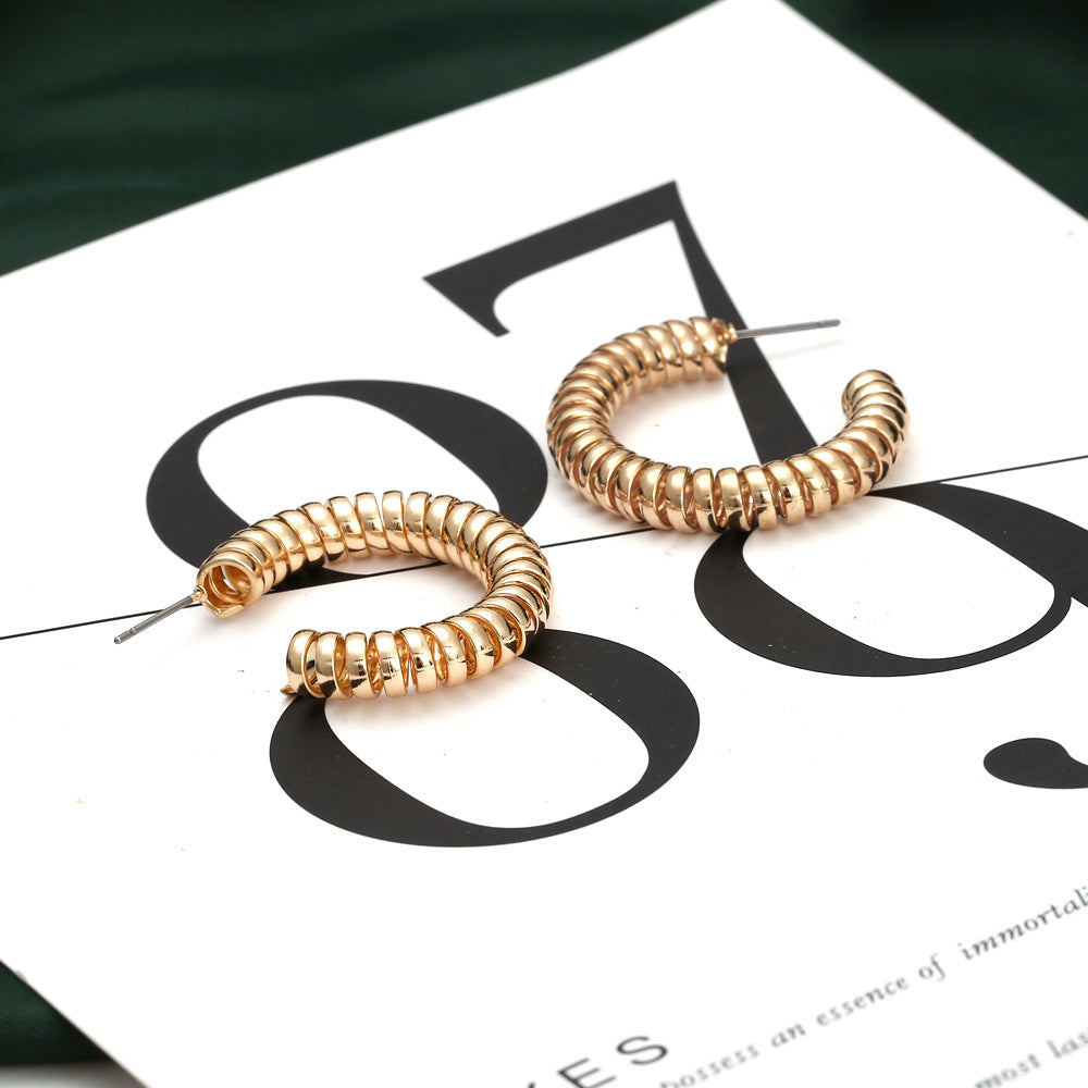 Spiral Alloy Hoop Earrings E5331