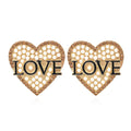 LOVE Heart Rhinestone Stud Earrings E5336