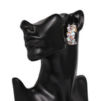 Leaf Rhinestone Hoop Earrings E5339