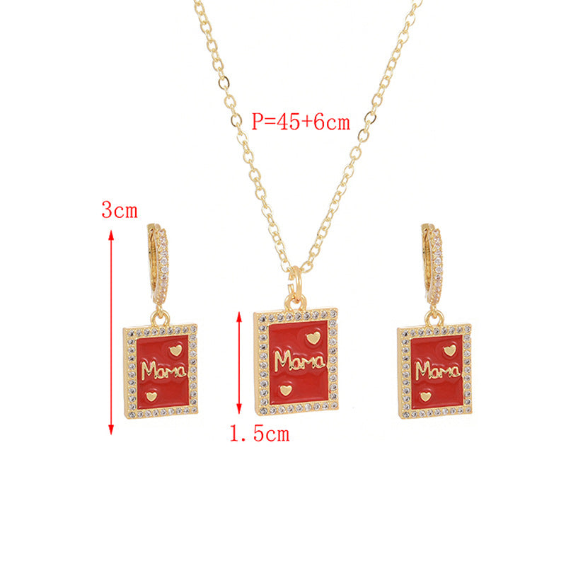 MOM Square Zircon Earrings Earrings E5365
