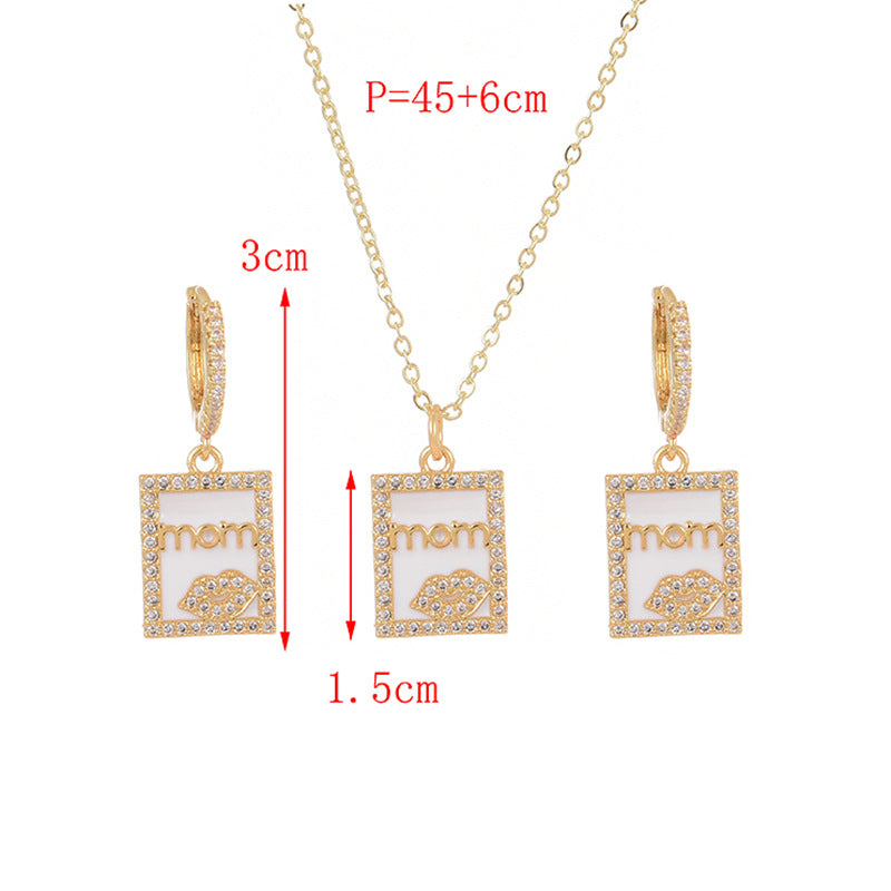 MOM Square Zircon Earrings Earrings E5365