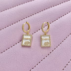 MOM Square Zircon Earrings Earrings E5365