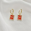MOM Square Zircon Earrings Earrings E5365