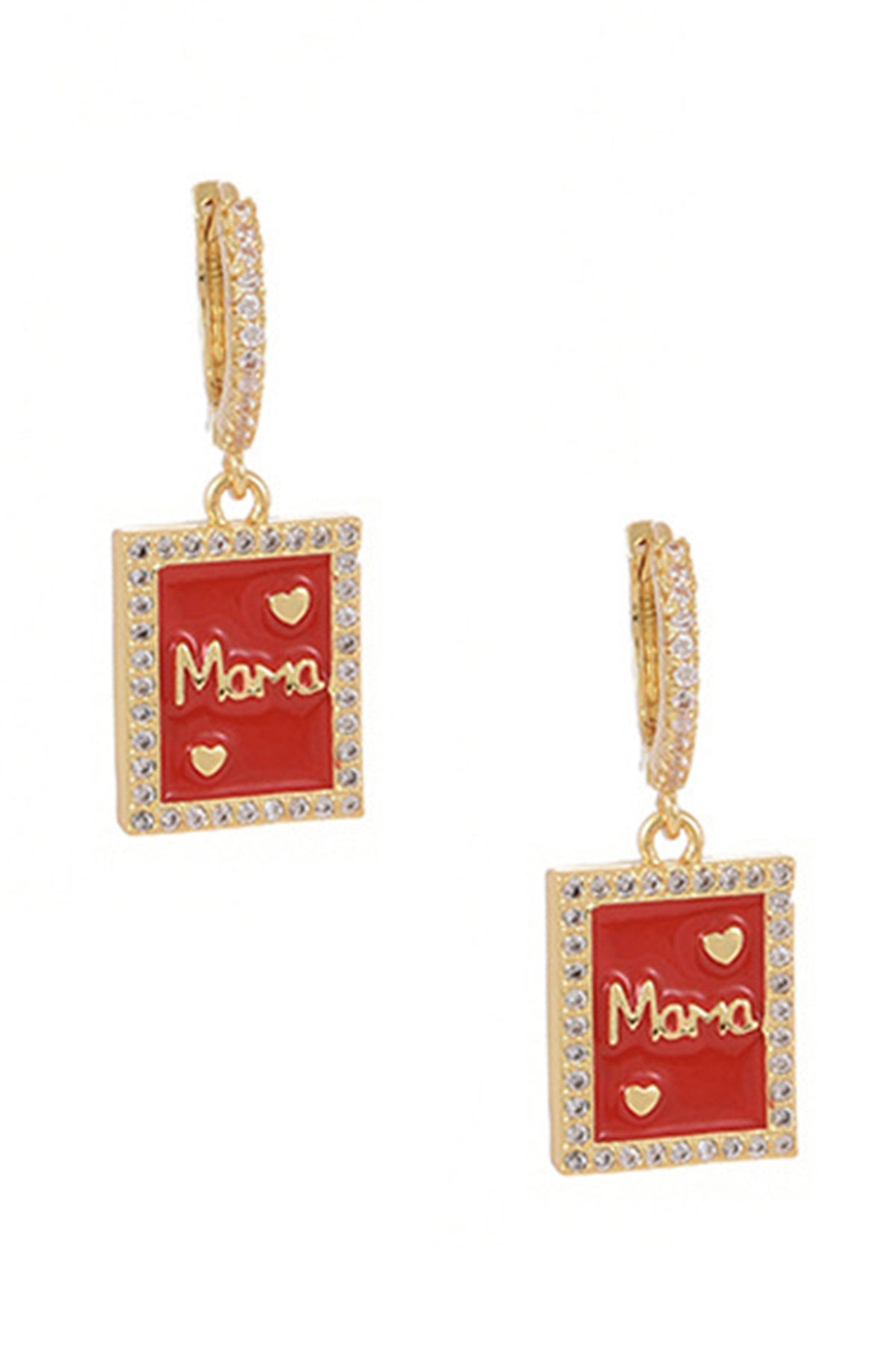 MOM Square Zircon Earrings Earrings E5365