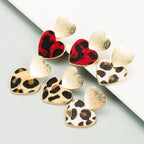 Heart Animal Printed Alloy Earrings E5395