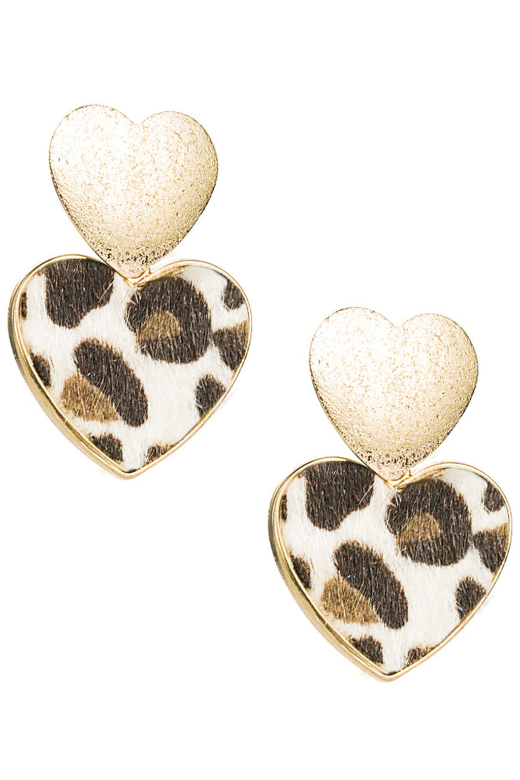 Heart Animal Printed Alloy Earrings E5395