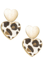 Heart Animal Printed Alloy Earrings E5395