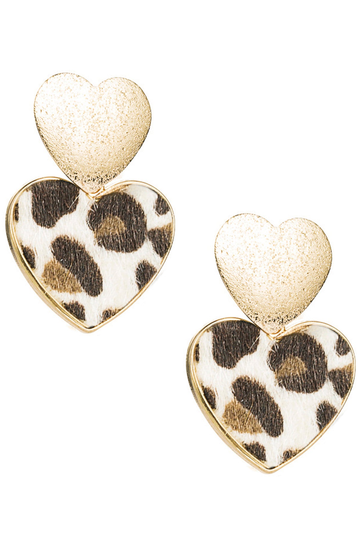 Heart Animal Printed Alloy Earrings E5395