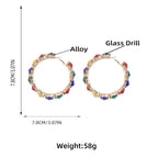 Circle Glass Drill Hoop Earrings E5612