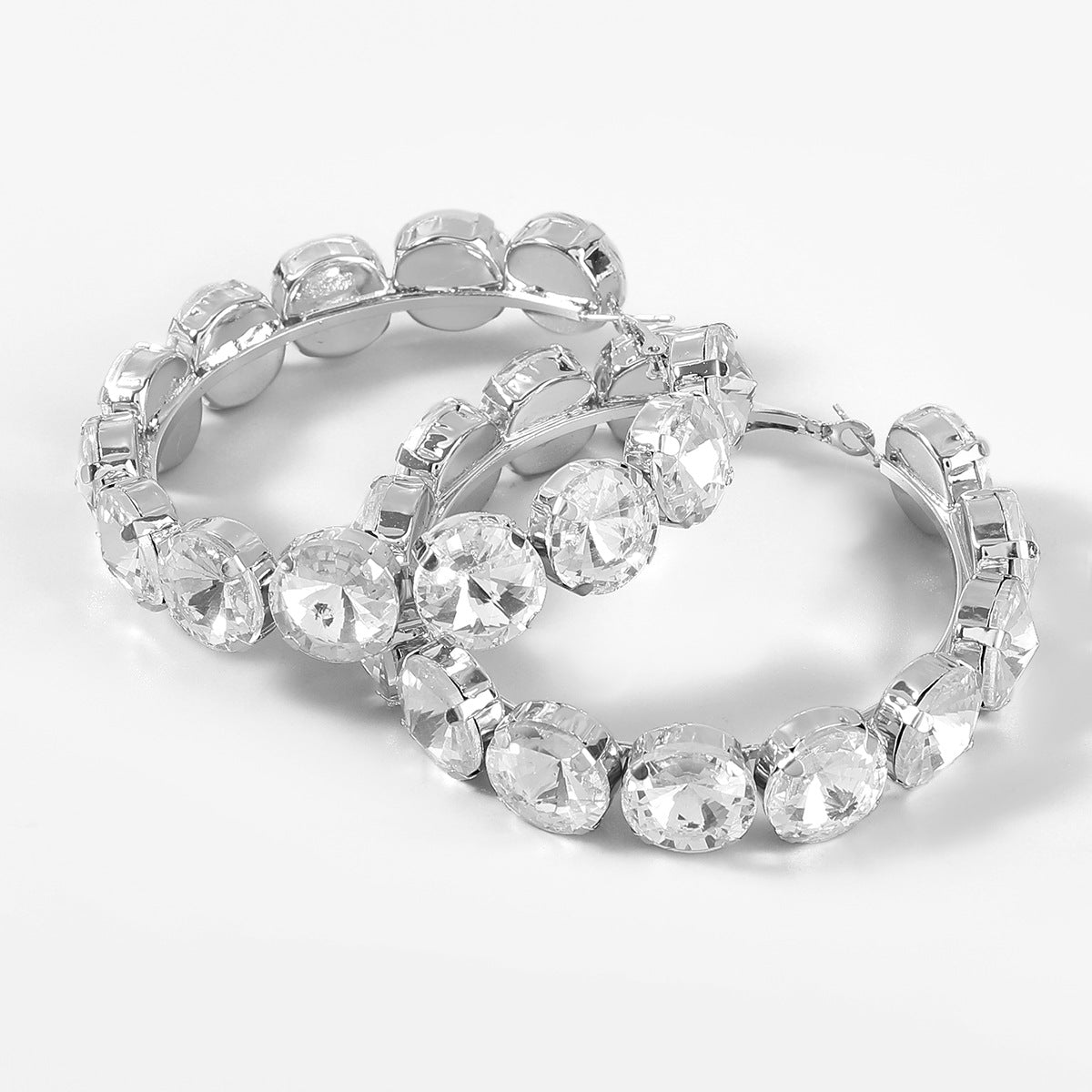 Circle Glass Drill Hoop Earrings E5612
