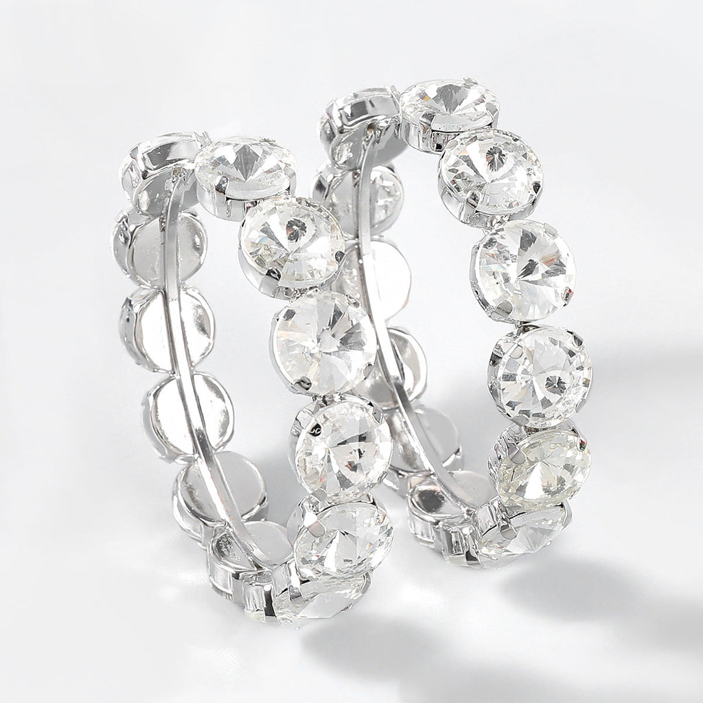 Circle Glass Drill Hoop Earrings E5612