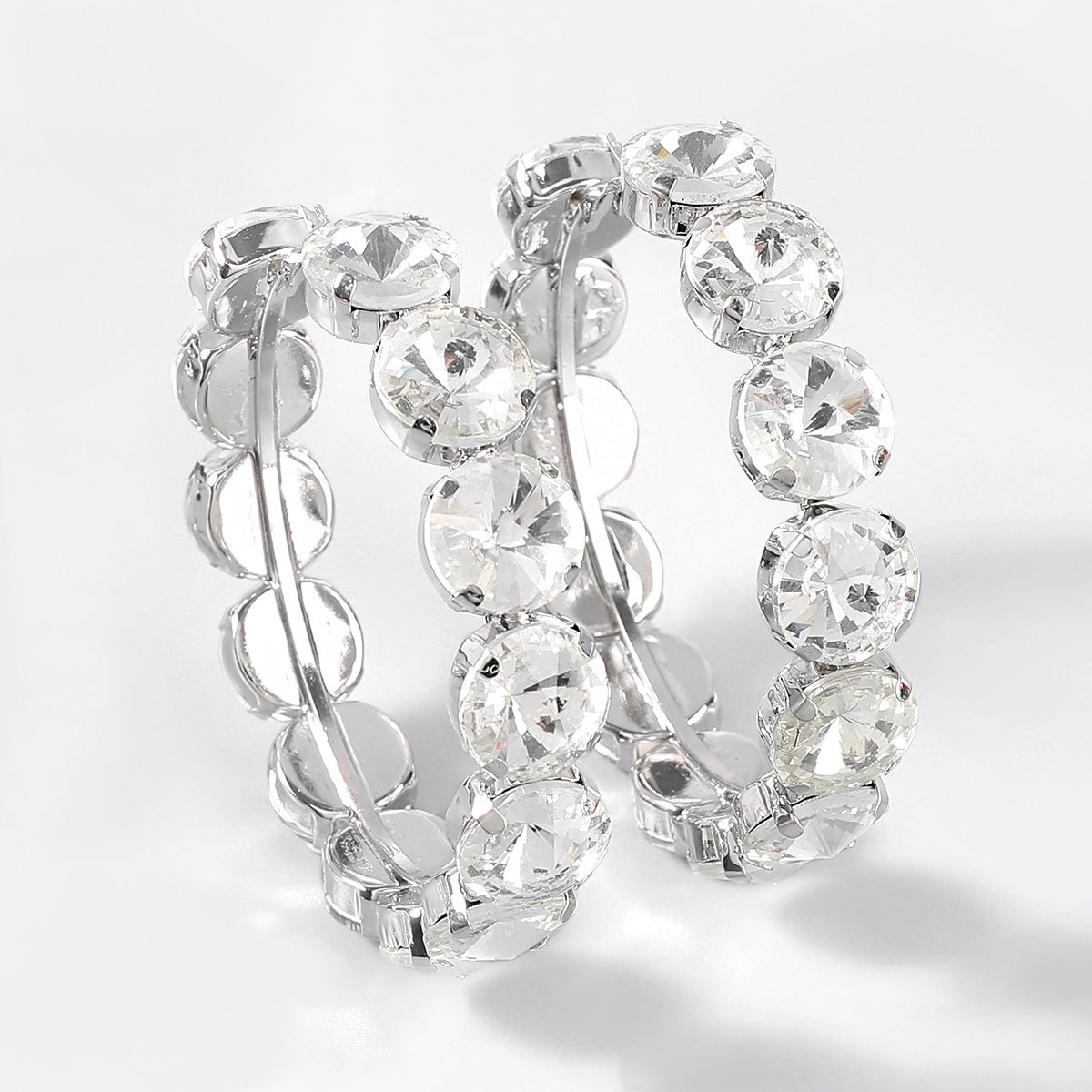 Circle Glass Drill Hoop Earrings E5612