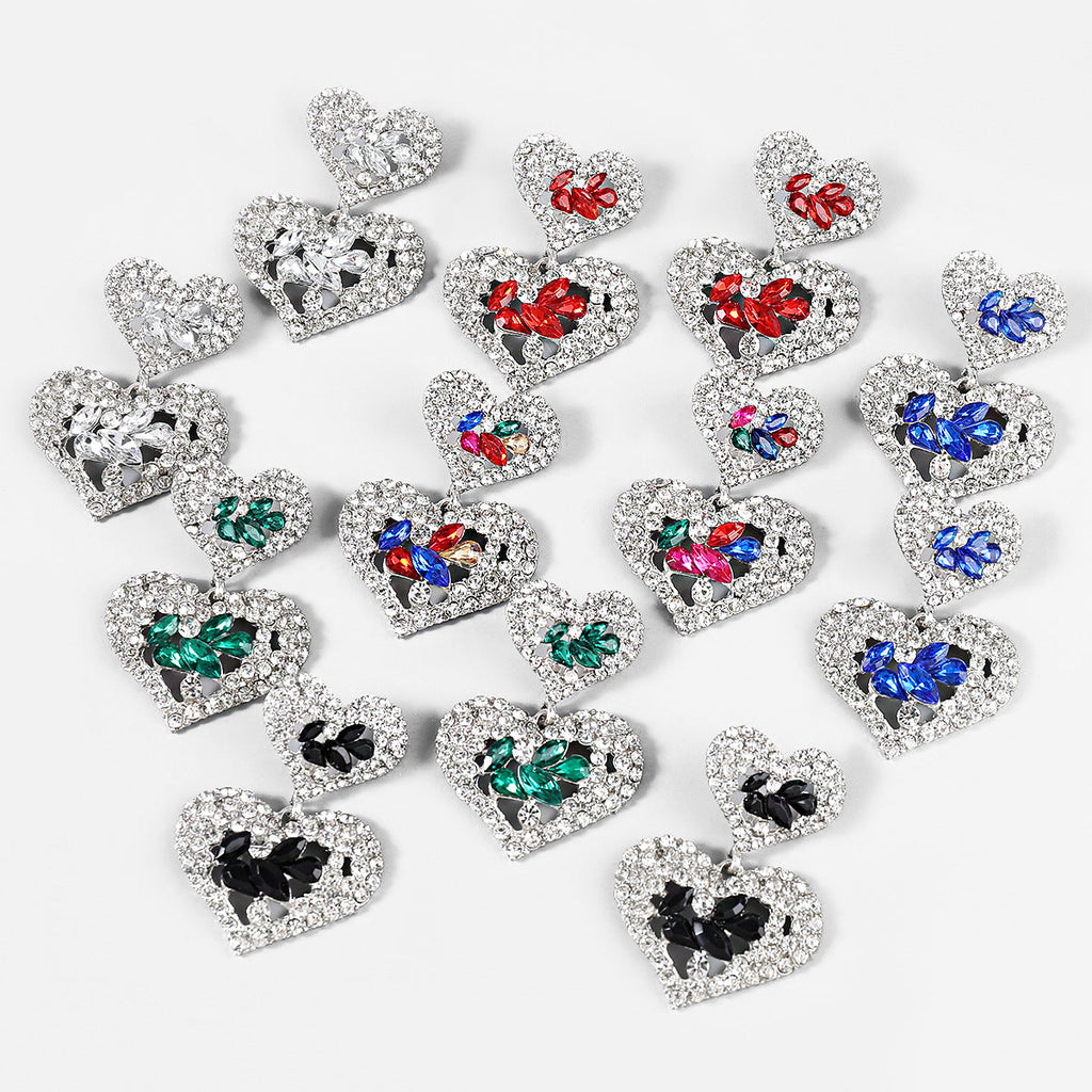 Heart Rhinestone Earrings E5613