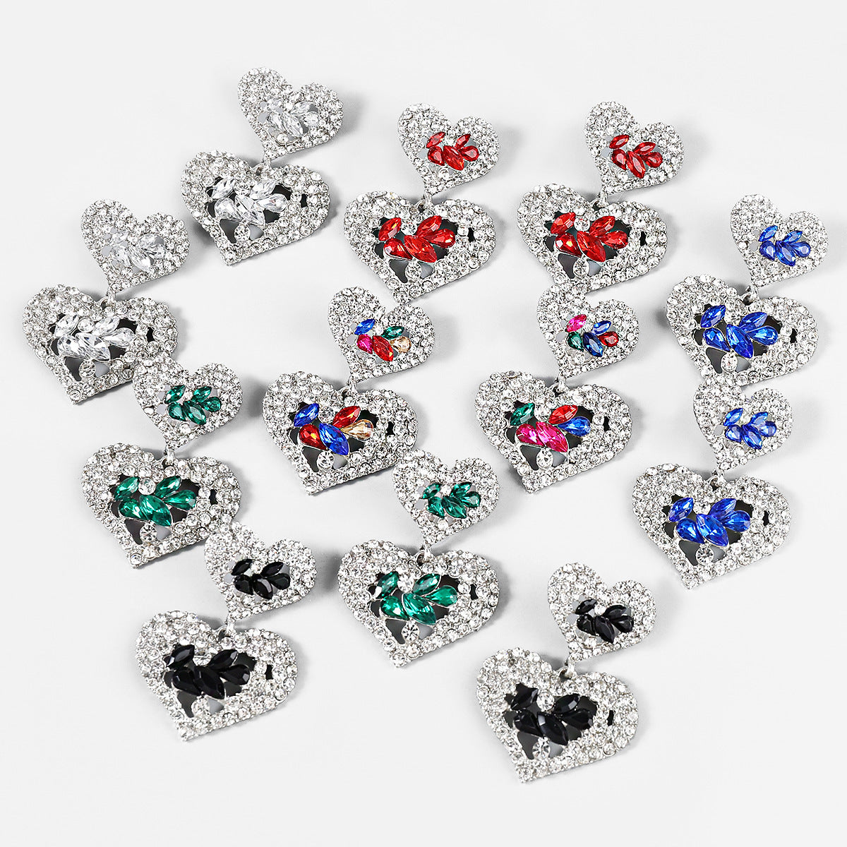 Heart Rhinestone Earrings E5613