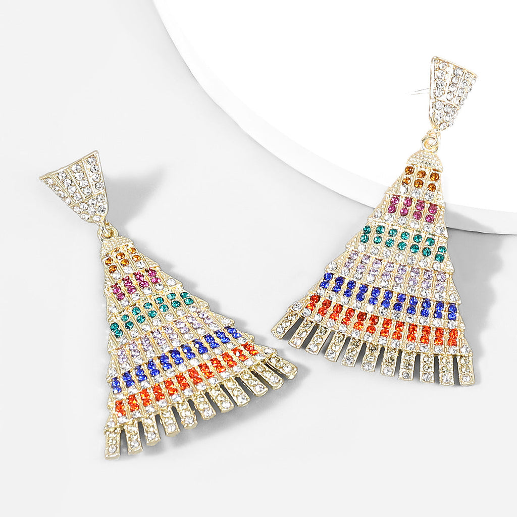 Triangle Rhinestone Earrings E5617