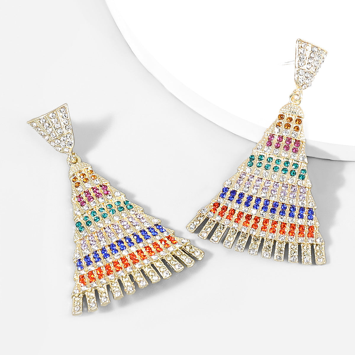 Triangle Rhinestone Earrings E5617