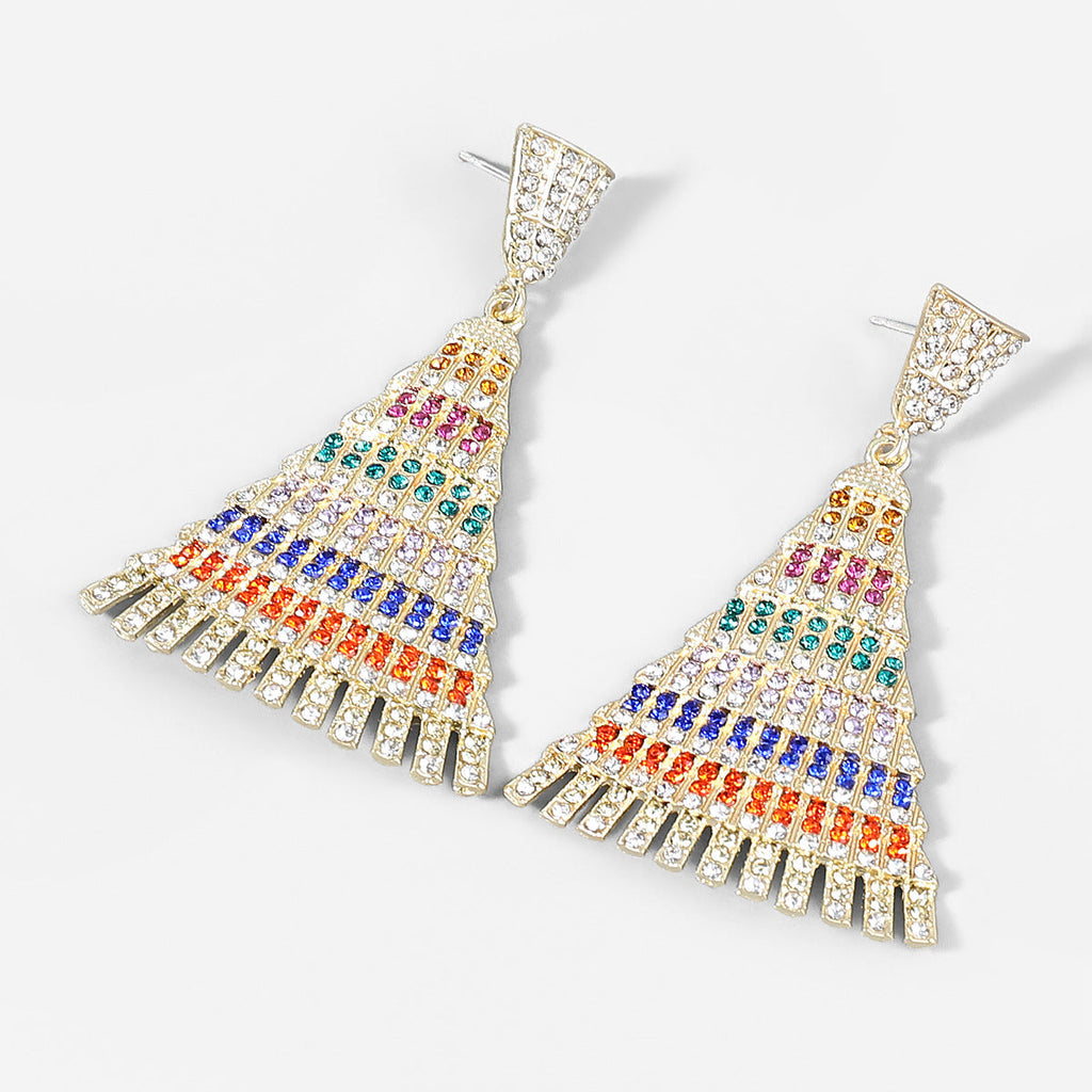 Triangle Rhinestone Earrings E5617