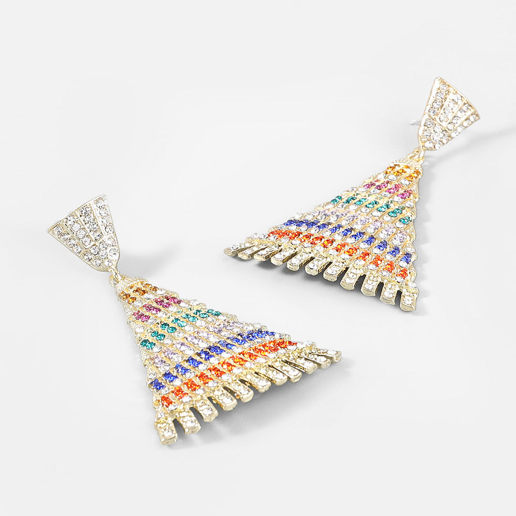 Triangle Rhinestone Earrings E5617