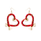 Heart Braided Tassel Earrings E5783