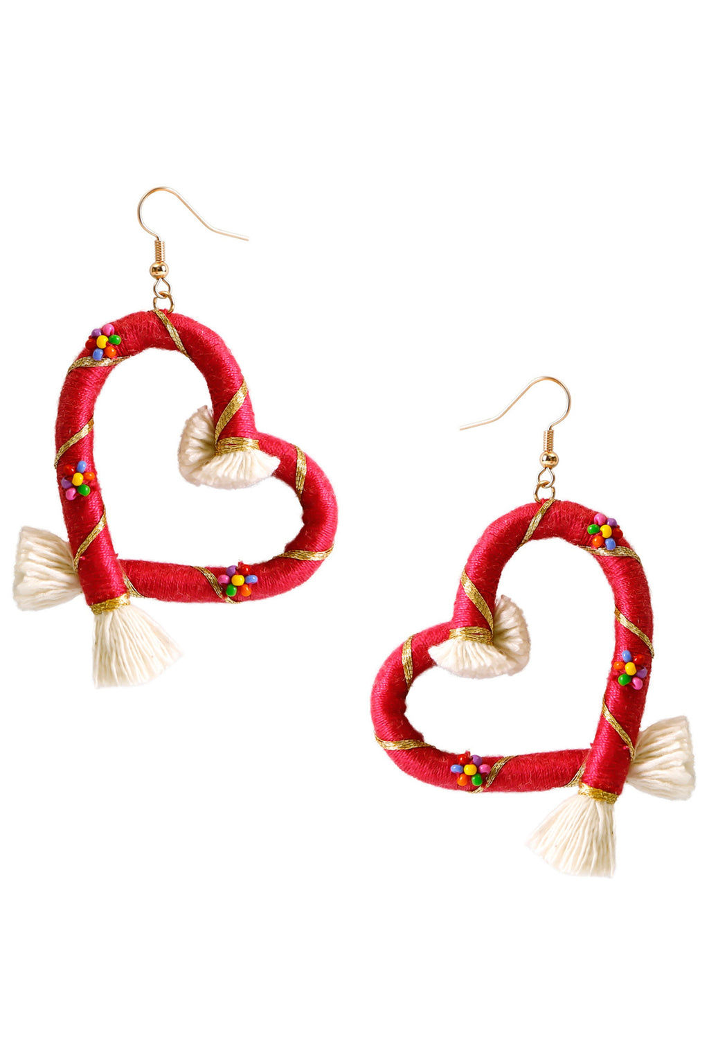 Heart Braided Tassel Earrings E5783