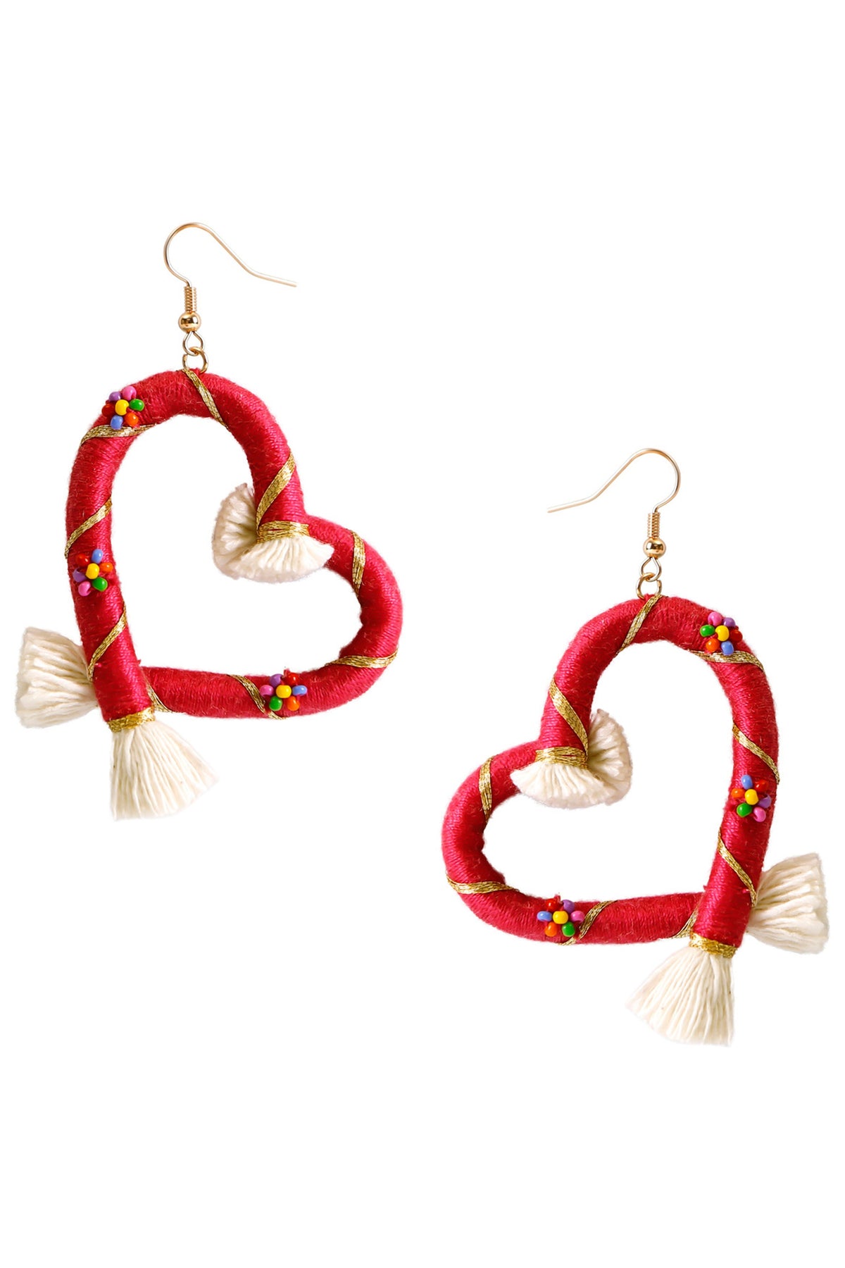 Heart Braided Tassel Earrings E5783