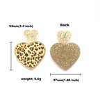 Animal Printed Heart Acrylic Earrings E5831