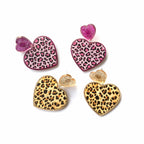 Animal Printed Heart Acrylic Earrings E5831