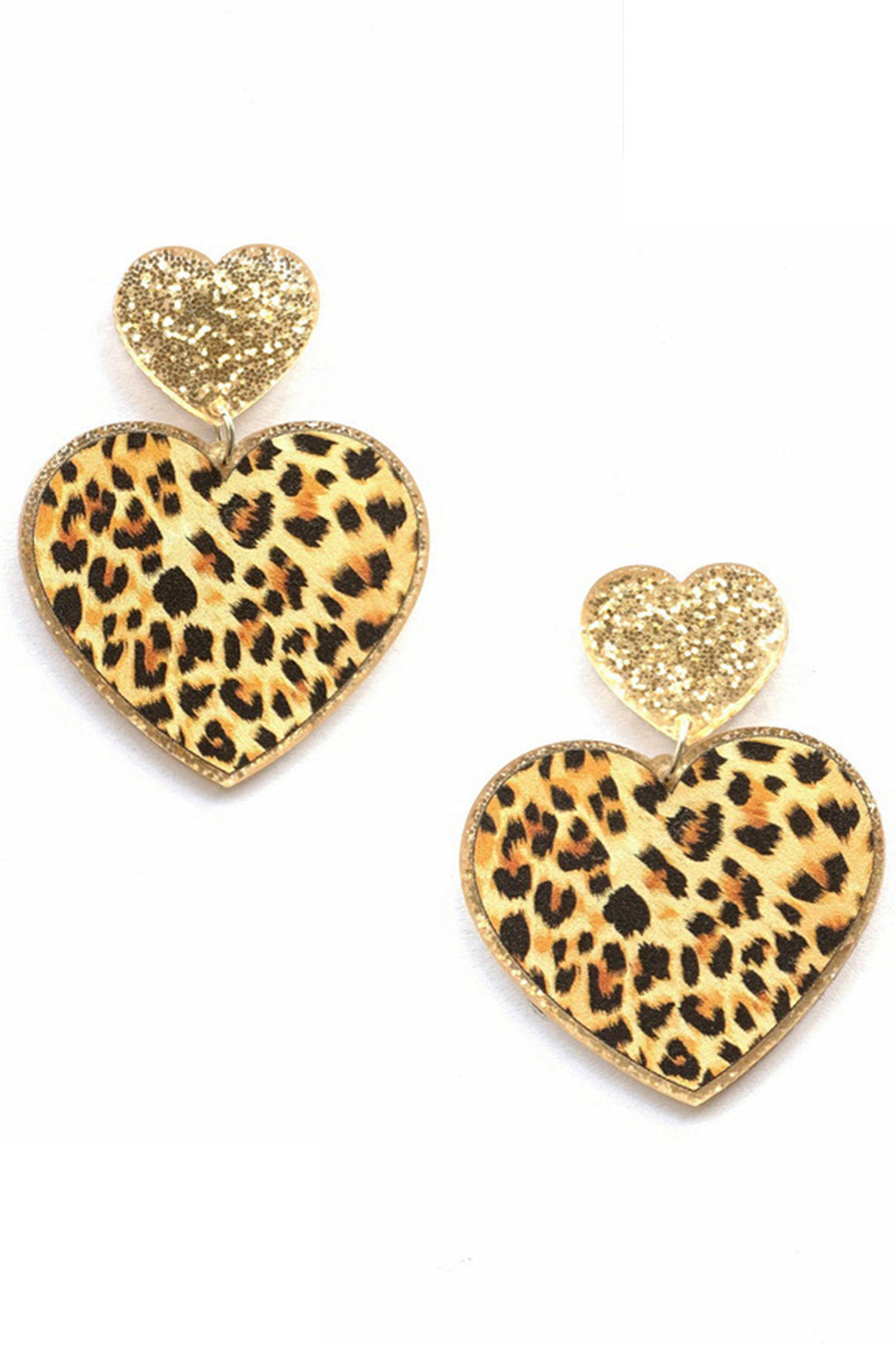 Animal Printed Heart Acrylic Earrings E5831