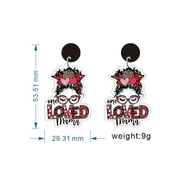 LOVE MAMA Acrylic Earrings E5914