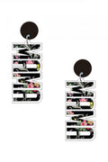 Floral MAMA Acrylic Earrings E5917