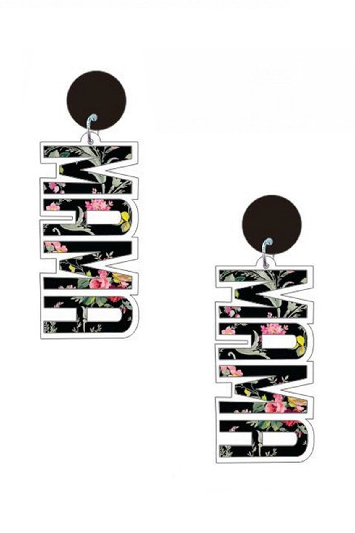 Floral MAMA Acrylic Earrings E5917