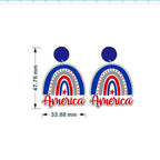 Rainbow American Flag Acrylic Earrings E5975
