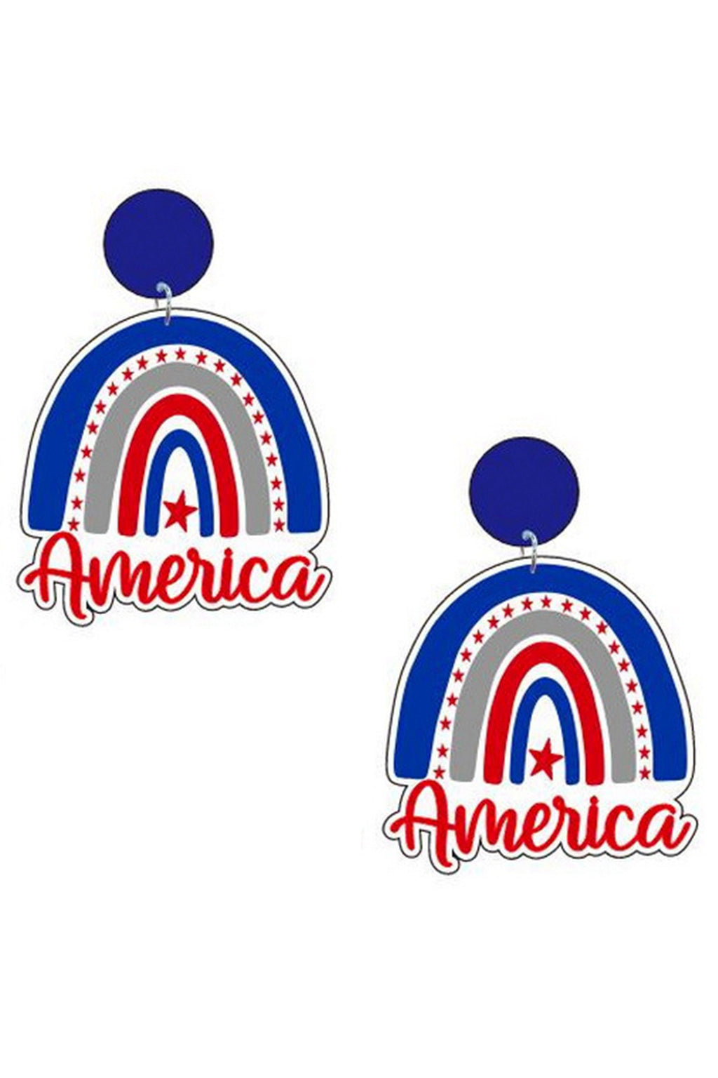 Rainbow American Flag Acrylic Earrings E5975