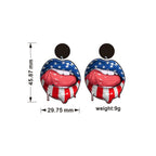 Mouth American Flag Acrylic Earrings E5976