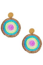 Disc Shaped Rattan Earrings E6074