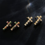 Cross Cubic Zirconia Stud Earrings E6100